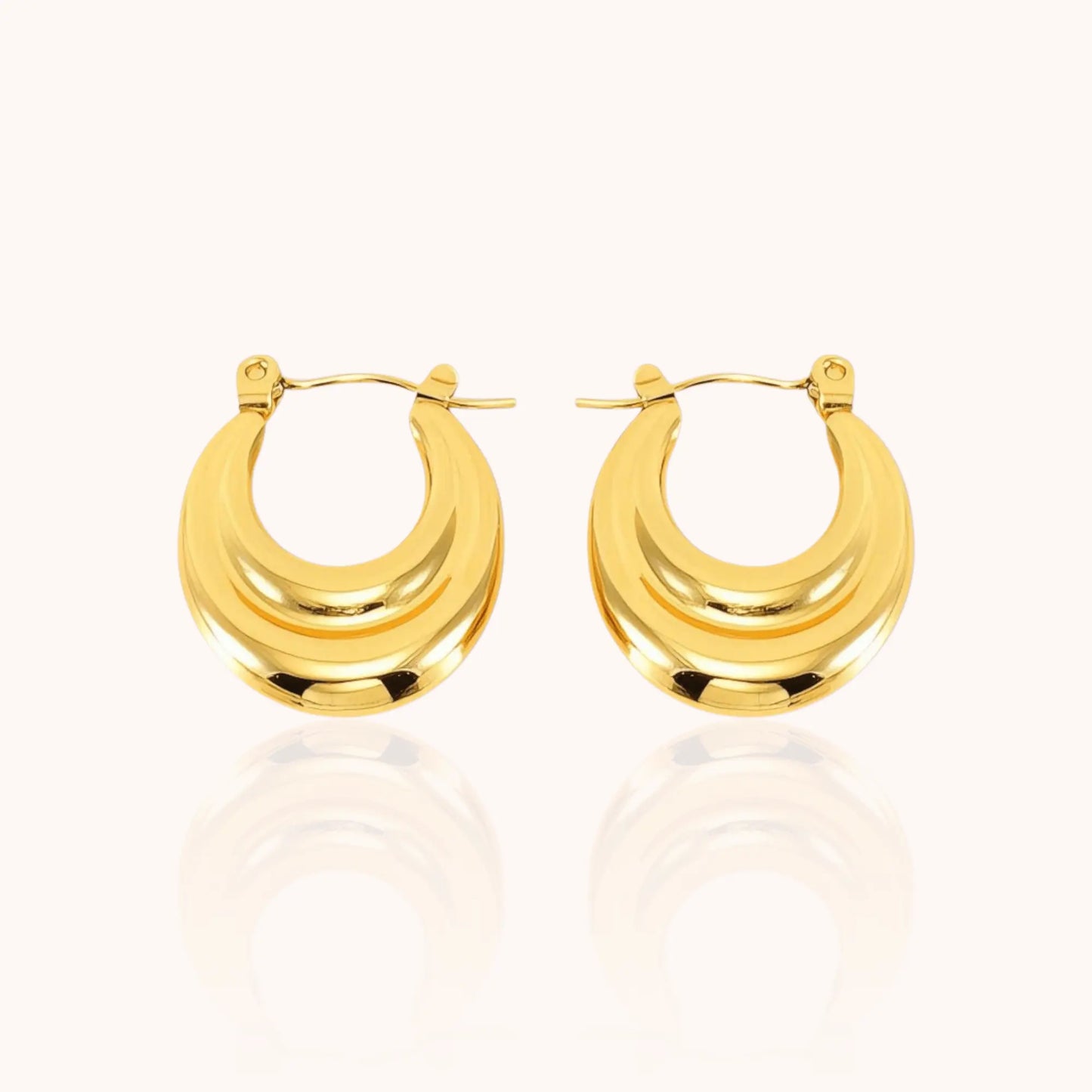 Pair Layered Hoop Earrings - Manoune JEWELRY Belly_Jewelry Earrings - Navel_Ring - Necklace - Stud - Manoune_Jewelry - Belly_Ring - Navel_Jewelry Titanium Gold_Plated