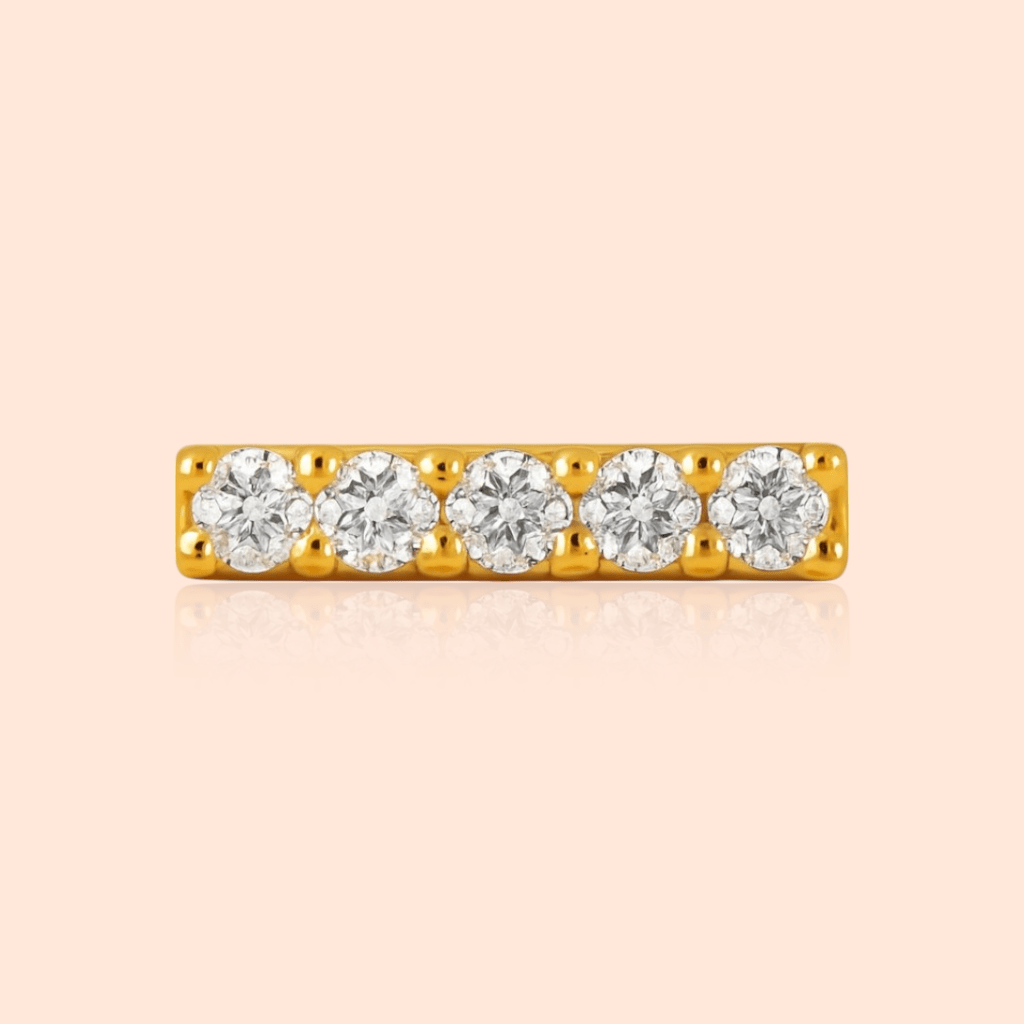 18kt Gold Plated Horizontal Bar Rectangular Small Zircon Stud Earrings - Manoune JEWELRY Belly_Jewelry Earrings - Navel_Ring - Necklace - Stud - Manoune_Jewelry - Belly_Ring - Navel_Jewelry Titanium Gold_Plated