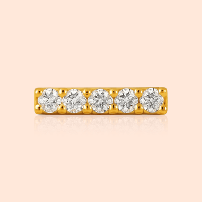 18kt Gold Plated Horizontal Bar Rectangular Small Zircon Stud Earrings - Manoune JEWELRY Belly_Jewelry Earrings - Navel_Ring - Necklace - Stud - Manoune_Jewelry - Belly_Ring - Navel_Jewelry Titanium Gold_Plated