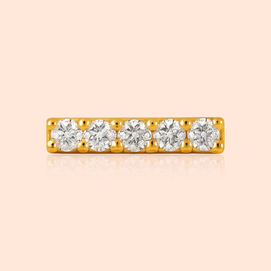 18kt Gold Plated Horizontal Bar Rectangular Small Zircon Stud Earrings - Manoune JEWELRY Belly_Jewelry Earrings - Navel_Ring - Necklace - Stud - Manoune_Jewelry - Belly_Ring - Navel_Jewelry Titanium Gold_Plated