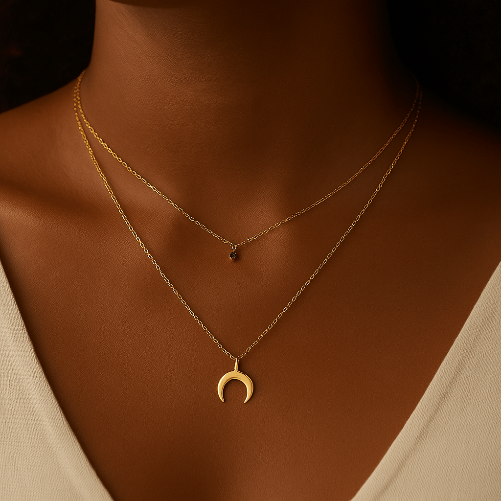 18K Gold Plated Colorful Birthstone Zircon Necklace - Manoune JEWELRY Belly_Jewelry Earrings - Navel_Ring - Necklace - Stud - Manoune_Jewelry - Belly_Ring - Navel_Jewelry Titanium Gold_Plated