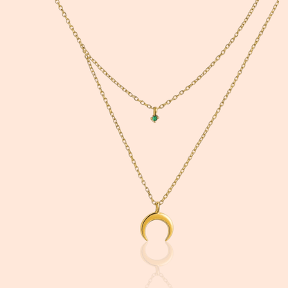 18K Gold Plated Colorful Birthstone Zircon Necklace - Manoune JEWELRY Belly_Jewelry Earrings - Navel_Ring - Necklace - Stud - Manoune_Jewelry - Belly_Ring - Navel_Jewelry Titanium Gold_Plated