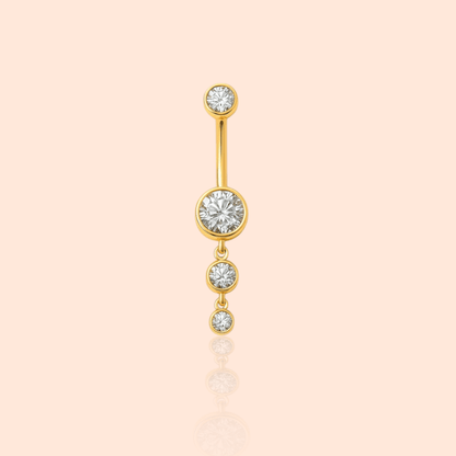 Titanium Dangle CZ Gems Belly Ring Drop Pendant CZ - Manoune JEWELRY Belly_Jewelry Earrings - Navel_Ring - Necklace - Stud - Manoune_Jewelry - Belly_Ring - Navel_Jewelry Titanium Gold_Plated