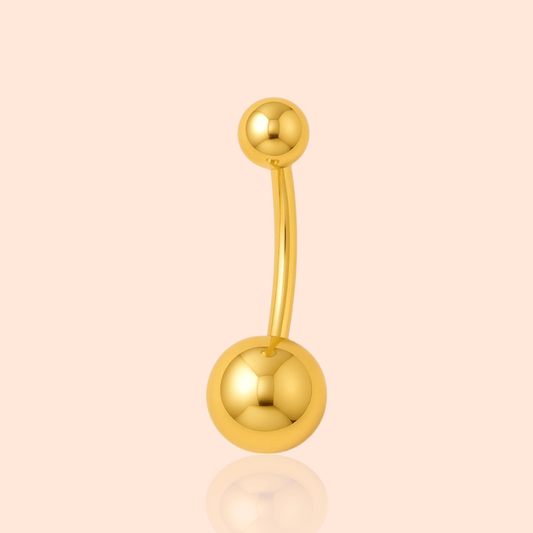 Titanium Simple Ball Belly Ring Classic - Manoune JEWELRY Belly_Jewelry Earrings - Navel_Ring - Necklace - Stud - Manoune_Jewelry - Belly_Ring - Navel_Jewelry Titanium Gold_Plated