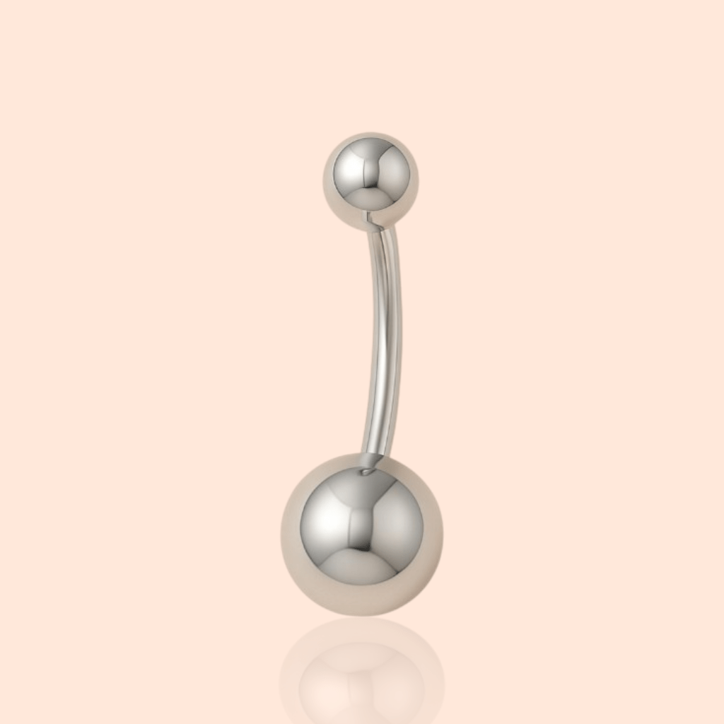 Titanium Simple Ball Belly Ring Classic - Manoune JEWELRY Belly_Jewelry Earrings - Navel_Ring - Necklace - Stud - Manoune_Jewelry - Belly_Ring - Navel_Jewelry Titanium Gold_Plated