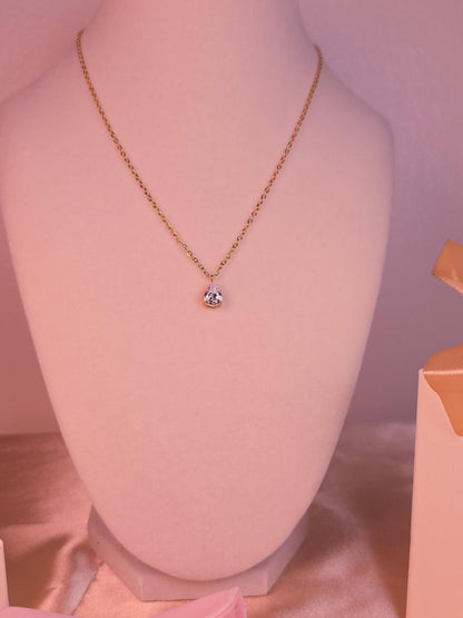 18k Gold Plated White Zircon Teardrop Water Drop Pendant Necklace Hypoallergenic Waterproof Jewelry Gift - Manoune JEWELRY Belly_Jewelry Earrings - Navel_Ring - Necklace - Stud - Manoune_Jewelry - Belly_Ring - Navel_Jewelry Titanium Gold_Plated