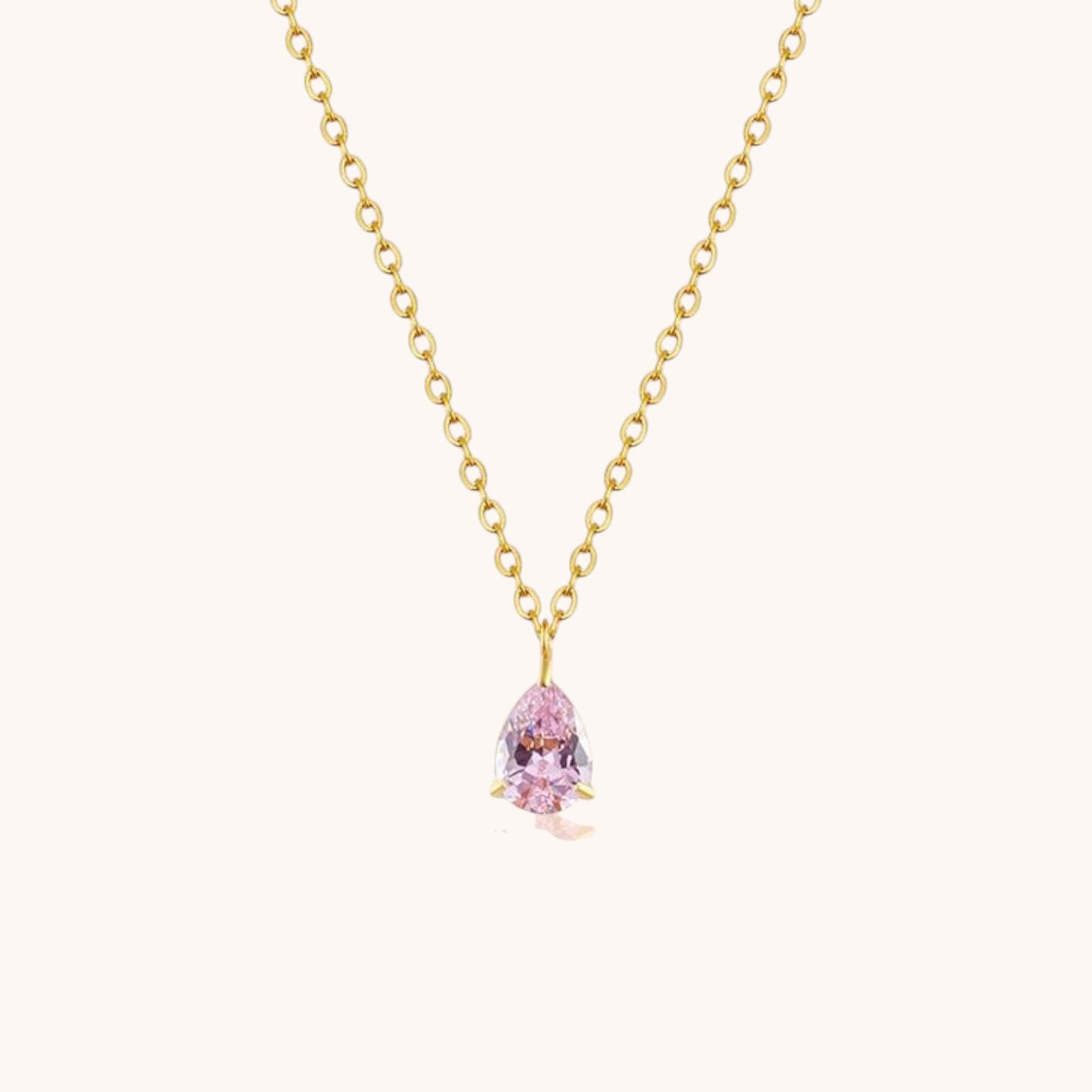 18k Gold Plated White Zircon Teardrop Water Drop Pendant Necklace Hypoallergenic Waterproof Jewelry Gift - Manoune JEWELRY Belly_Jewelry Earrings - Navel_Ring - Necklace - Stud - Manoune_Jewelry - Belly_Ring - Navel_Jewelry Titanium Gold_Plated
