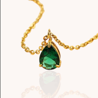 18k Gold Plated White Zircon Teardrop Water Drop Pendant Necklace Hypoallergenic Waterproof Jewelry Gift - Manoune JEWELRY Belly_Jewelry Earrings - Navel_Ring - Necklace - Stud - Manoune_Jewelry - Belly_Ring - Navel_Jewelry Titanium Gold_Plated