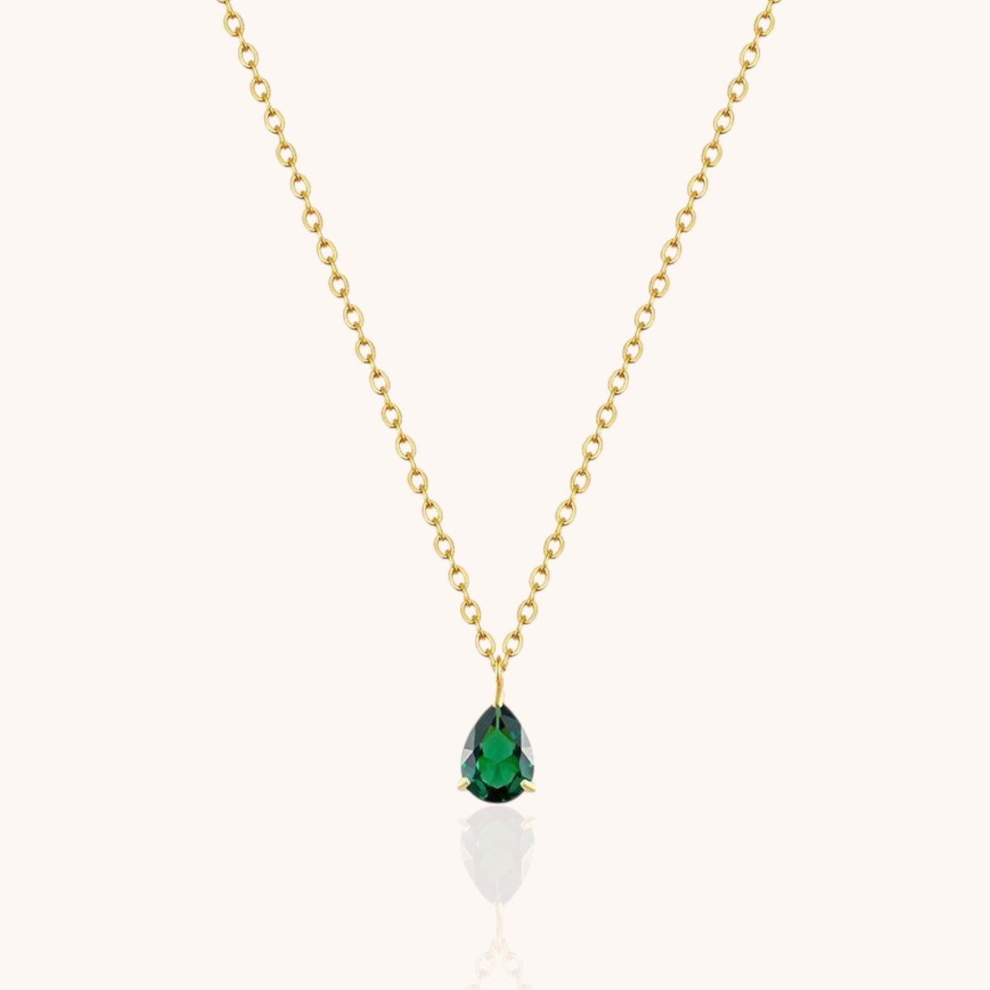 18k Gold Plated White Zircon Teardrop Water Drop Pendant Necklace Hypoallergenic Waterproof Jewelry Gift - Manoune JEWELRY Belly_Jewelry Earrings - Navel_Ring - Necklace - Stud - Manoune_Jewelry - Belly_Ring - Navel_Jewelry Titanium Gold_Plated