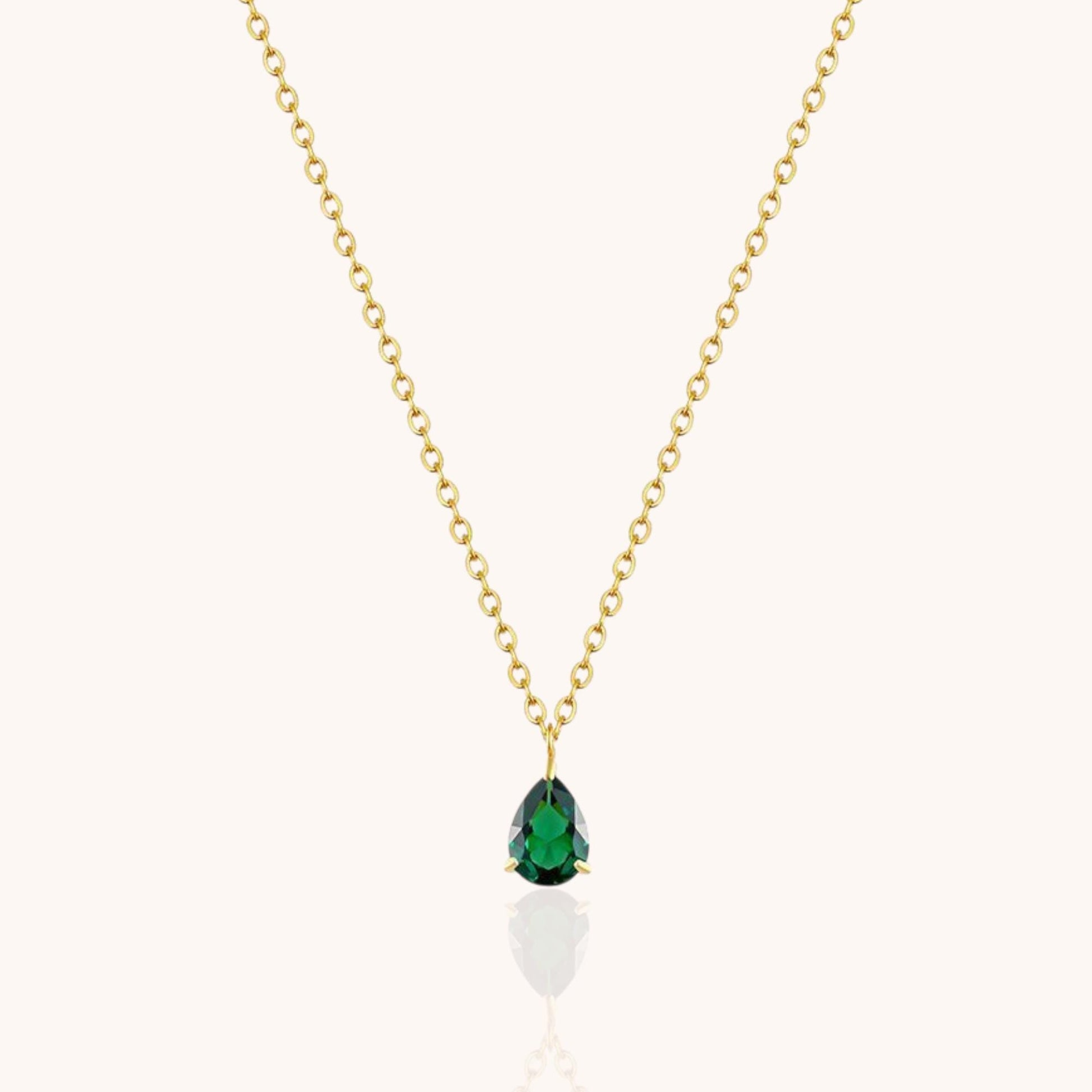 18k Gold Plated White Zircon Teardrop Water Drop Pendant Necklace Hypoallergenic Waterproof Jewelry Gift - Manoune JEWELRY Belly_Jewelry Earrings - Navel_Ring - Necklace - Stud - Manoune_Jewelry - Belly_Ring - Navel_Jewelry Titanium Gold_Plated