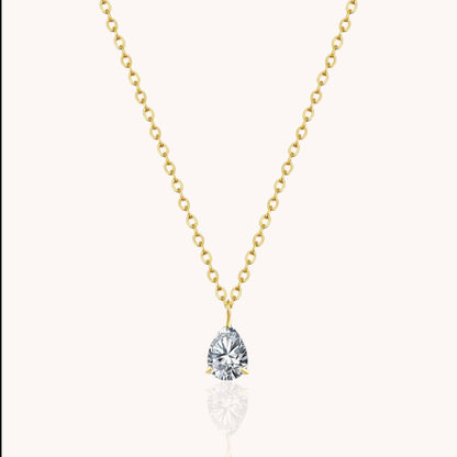 18k Gold Plated White Zircon Teardrop Water Drop Pendant Necklace Hypoallergenic Waterproof Jewelry Gift - Manoune JEWELRY Belly_Jewelry Earrings - Navel_Ring - Necklace - Stud - Manoune_Jewelry - Belly_Ring - Navel_Jewelry Titanium Gold_Plated