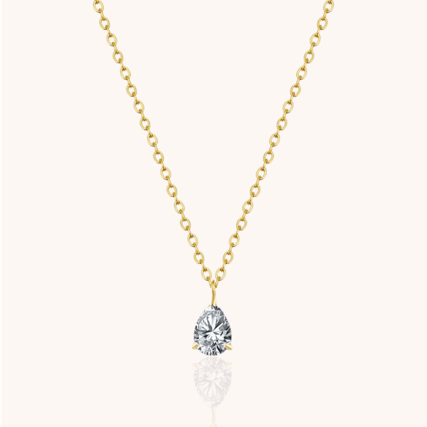 18kt Gold Plated Zircon Water Drop Teardrop Pendant Birthstone Necklace - Manoune JEWELRY Belly_Jewelry Earrings - Navel_Ring - Necklace - Stud - Manoune_Jewelry - Belly_Ring - Navel_Jewelry Titanium Gold_Plated