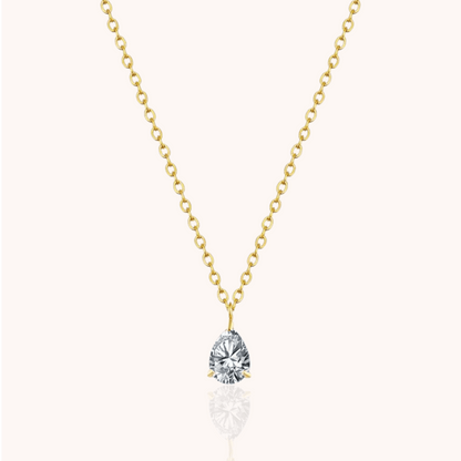 18kt Gold Plated Zircon Water Drop Teardrop Pendant Birthstone Necklace - Manoune JEWELRY Belly_Jewelry Earrings - Navel_Ring - Necklace - Stud - Manoune_Jewelry - Belly_Ring - Navel_Jewelry Titanium Gold_Plated