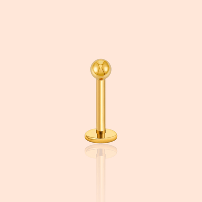 Titanium Ball Labret Stud - Manoune JEWELRY Belly_Jewelry Earrings - Navel_Ring - Necklace - Stud - Manoune_Jewelry - Belly_Ring - Navel_Jewelry Titanium Gold_Plated