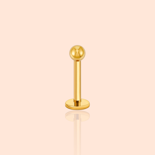 Titanium Ball Labret Stud - Manoune JEWELRY Belly_Jewelry Earrings - Navel_Ring - Necklace - Stud - Manoune_Jewelry - Belly_Ring - Navel_Jewelry Titanium Gold_Plated