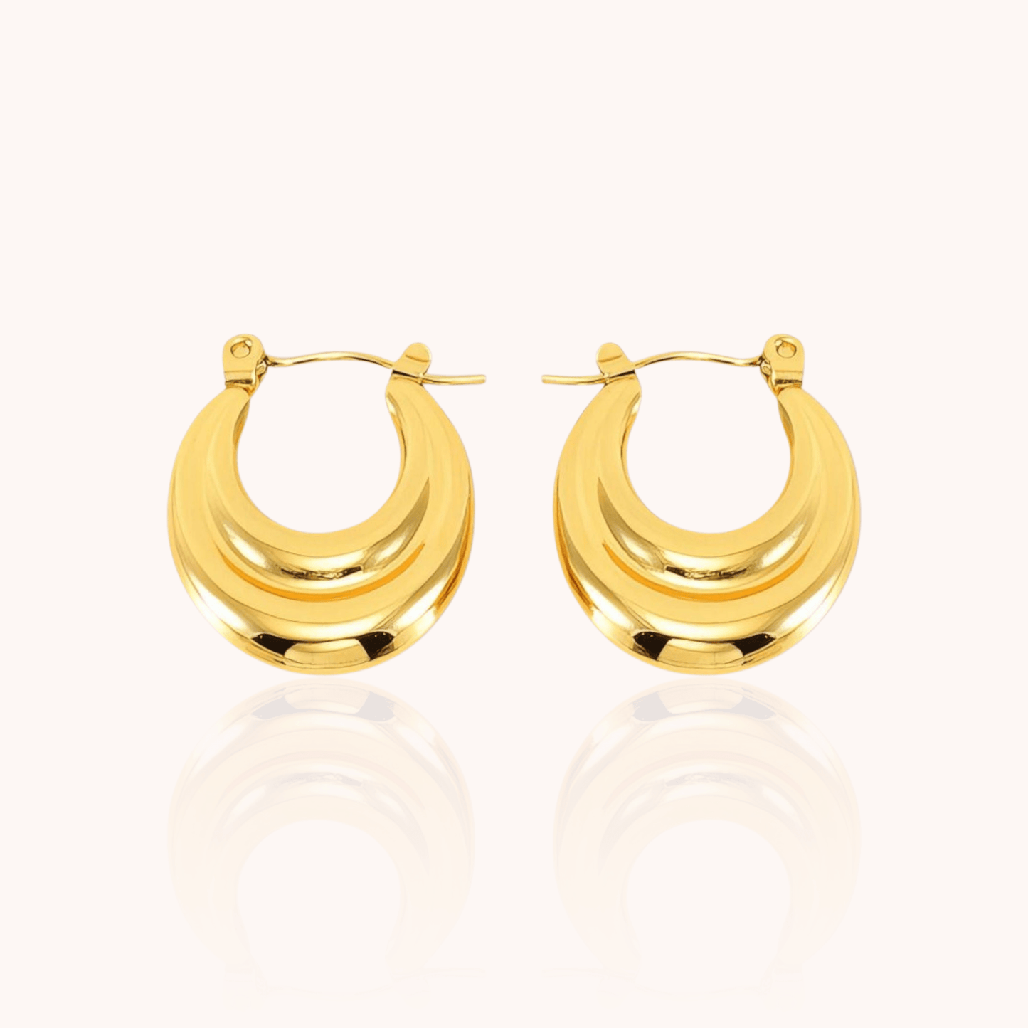 Pair Layered Hoop Earrings - Manoune JEWELRY Belly_Jewelry Earrings - Navel_Ring - Necklace - Stud - Manoune_Jewelry - Belly_Ring - Navel_Jewelry Titanium Gold_Plated
