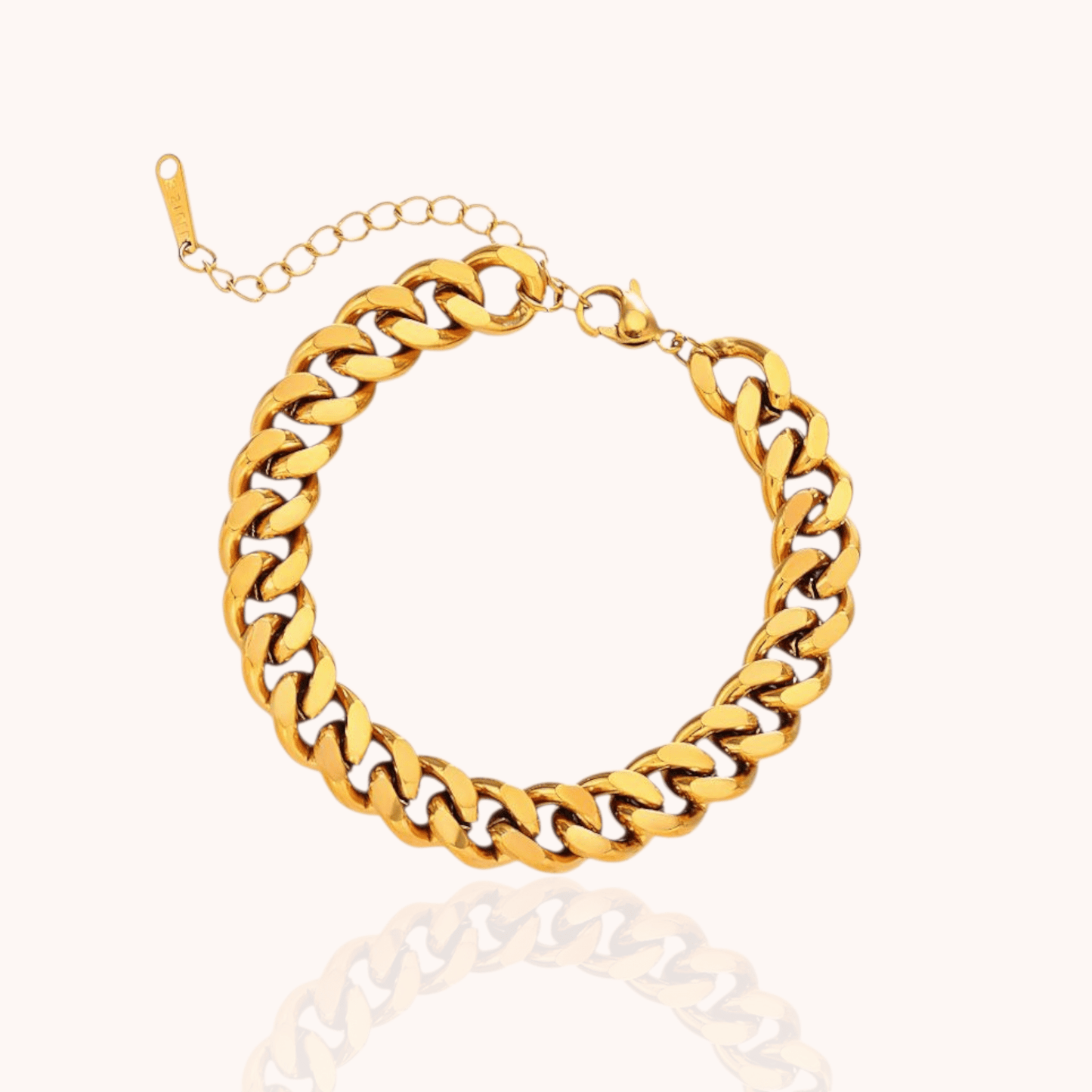 Cuban Link Bracelet – Gold Stainless Steel - Manoune JEWELRY Belly_Jewelry Earrings - Navel_Ring - Necklace - Stud - Manoune_Jewelry - Belly_Ring - Navel_Jewelry Titanium Gold_Plated