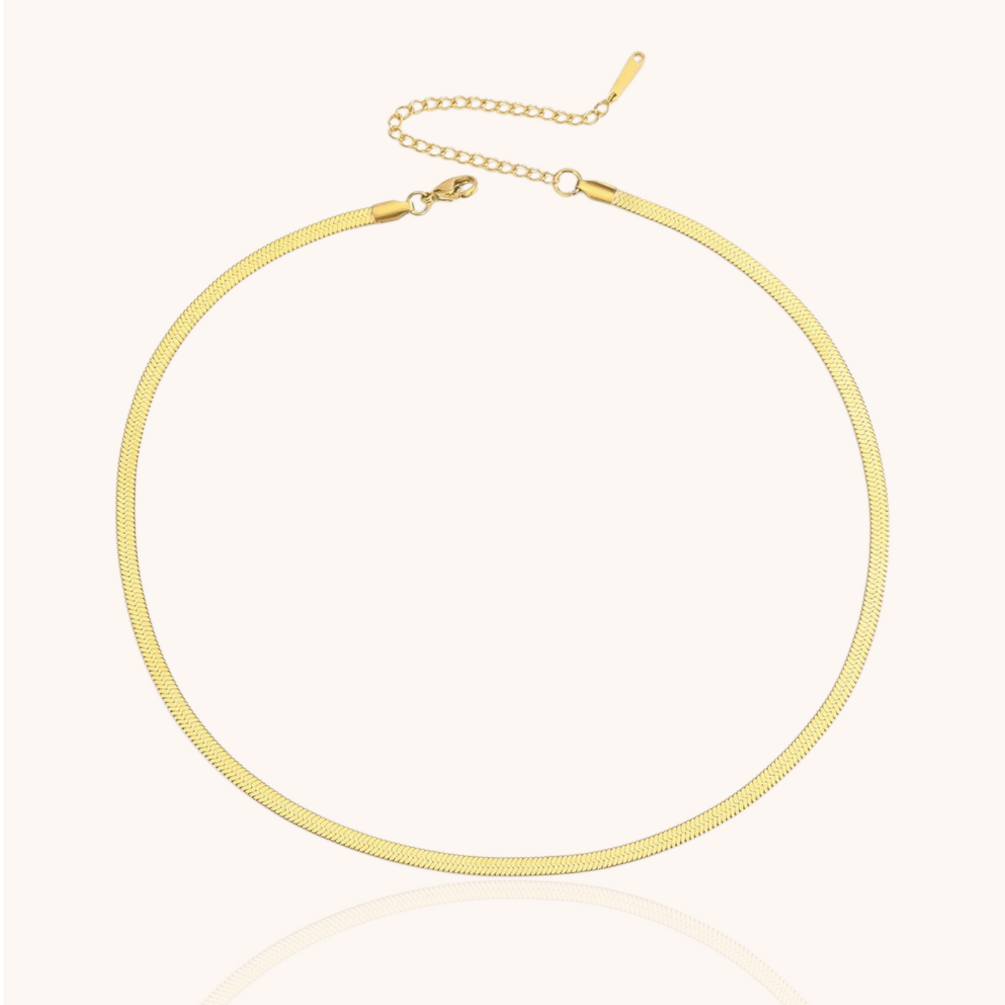 18kt Gold Plated Herringbone Blade Snake Chain Necklace - Manoune JEWELRY Belly_Jewelry Earrings - Navel_Ring - Necklace - Stud - Manoune_Jewelry - Belly_Ring - Navel_Jewelry Titanium Gold_Plated