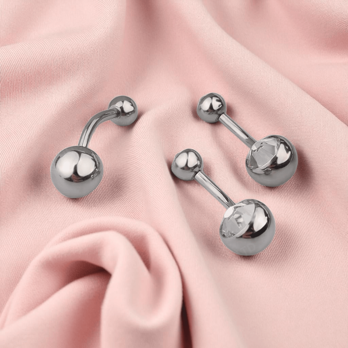 Titanium Bezel - Set Belly Ring with Clear CZ - Manoune JEWELRY Belly_Jewelry Earrings - Navel_Ring - Necklace - Stud - Manoune_Jewelry - Belly_Ring - Navel_Jewelry Titanium Gold_Plated