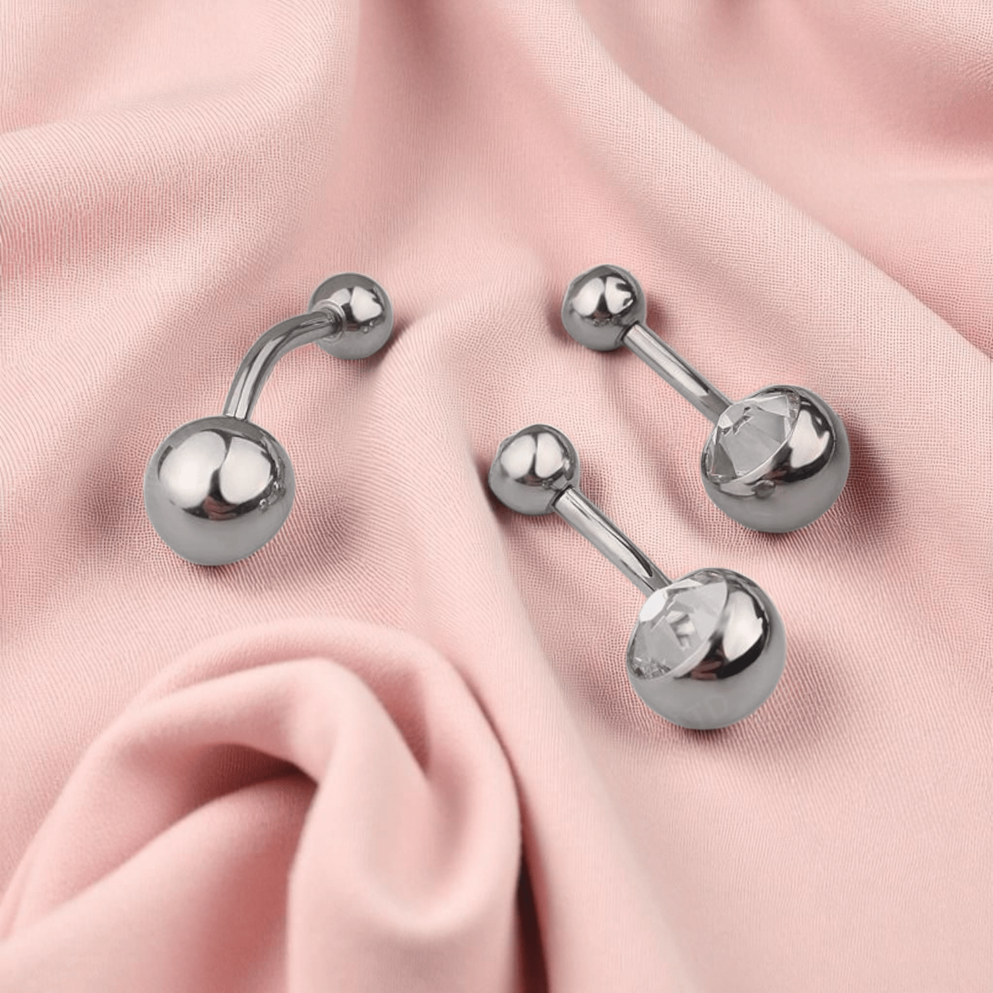 Titanium Bezel - Set Belly Ring with Clear CZ - Manoune JEWELRY Belly_Jewelry Earrings - Navel_Ring - Necklace - Stud - Manoune_Jewelry - Belly_Ring - Navel_Jewelry Titanium Gold_Plated
