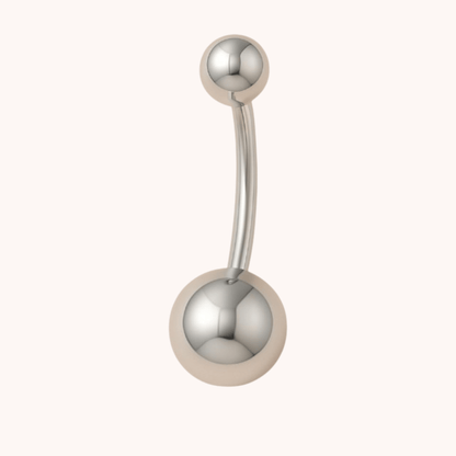 Titanium Simple Ball Belly Ring Classic - Manoune JEWELRY Belly_Jewelry Earrings - Navel_Ring - Necklace - Stud - Manoune_Jewelry - Belly_Ring - Navel_Jewelry Titanium Gold_Plated