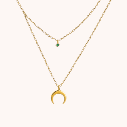 18K Gold Plated Colorful Birthstone Zircon Necklace - Manoune JEWELRY Belly_Jewelry Earrings - Navel_Ring - Necklace - Stud - Manoune_Jewelry - Belly_Ring - Navel_Jewelry Titanium Gold_Plated