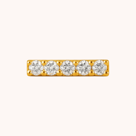 18kt Gold Plated Horizontal Bar Rectangular Small Zircon Stud Earrings - Manoune JEWELRY Belly_Jewelry Earrings - Navel_Ring - Necklace - Stud - Manoune_Jewelry - Belly_Ring - Navel_Jewelry Titanium Gold_Plated